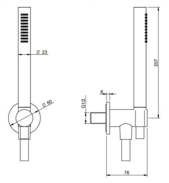 3.6 - Stainless steel shower set with hand and overhead shower by Rubinetterie Treemme - view 3